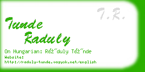 tunde raduly business card